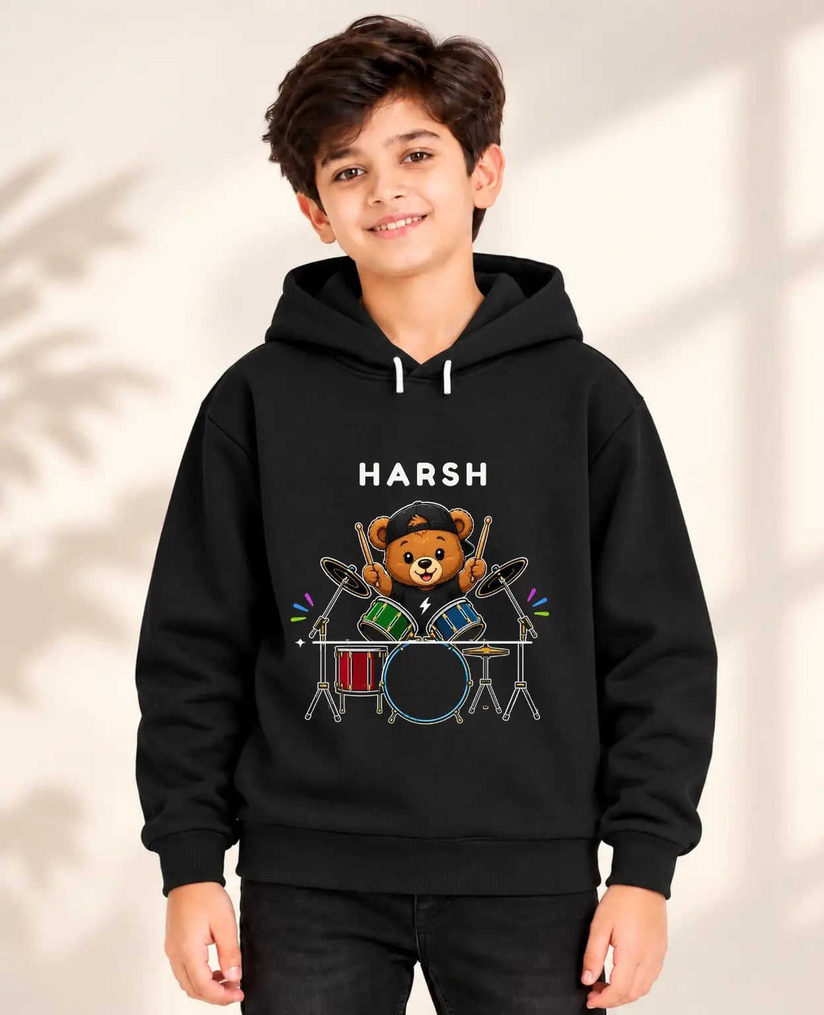 Little Musician Kid Custom Cotton Hoodie Swiftsoul