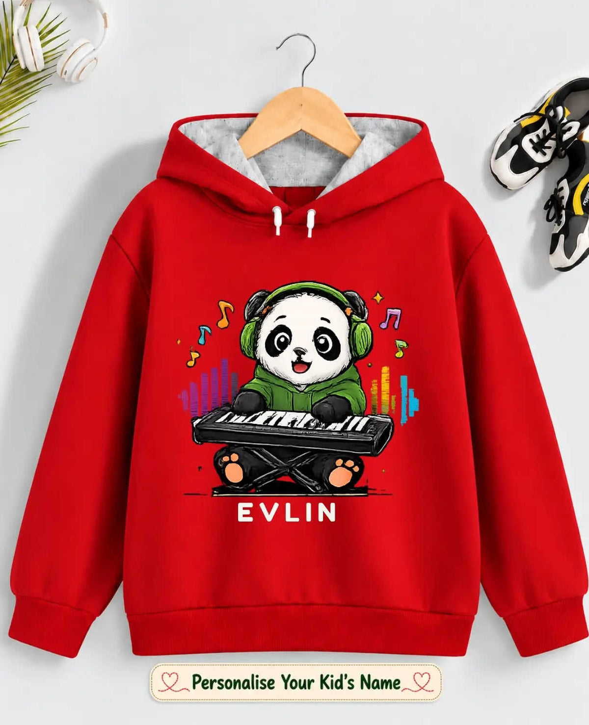 Little Musician Kid Custom Cotton Hoodie Swiftsoul