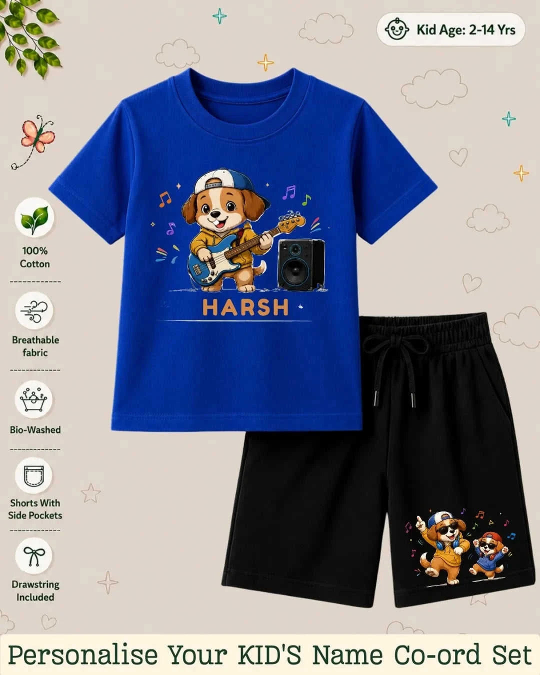 Little Musician Kid's Custom Co-ord Set. Swiftsoul