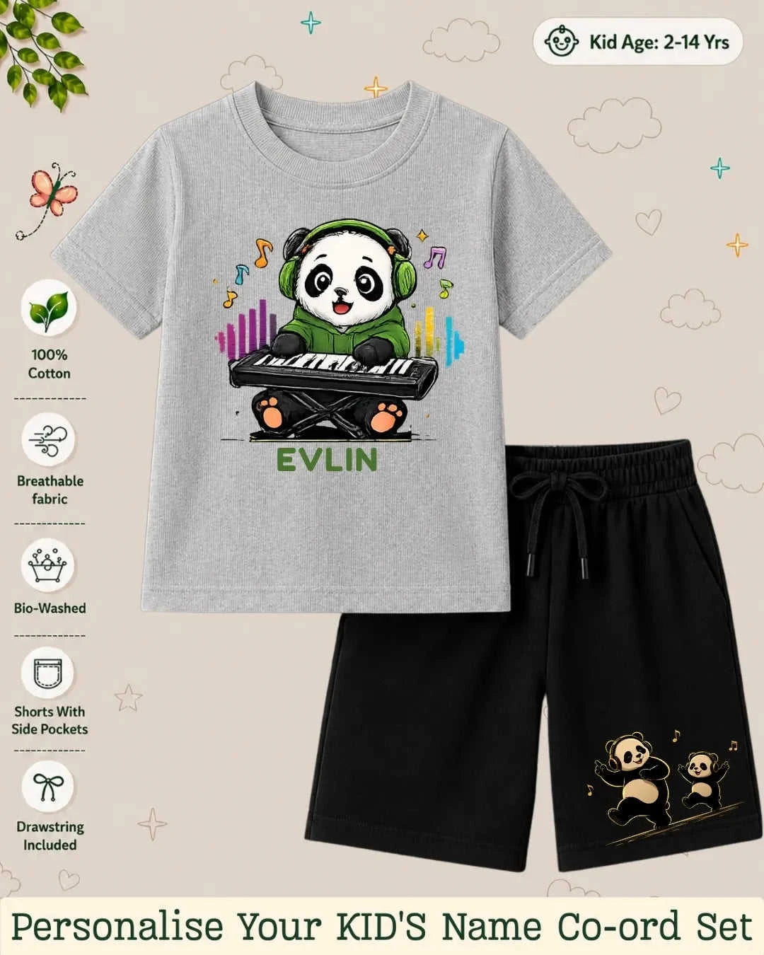 Little Musician Kid's Custom Co-ord Set. Swiftsoul