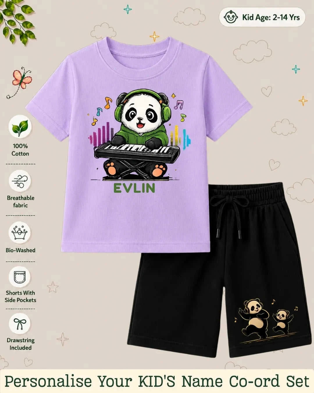 Little Musician Kid's Custom Co-ord Set. Swiftsoul