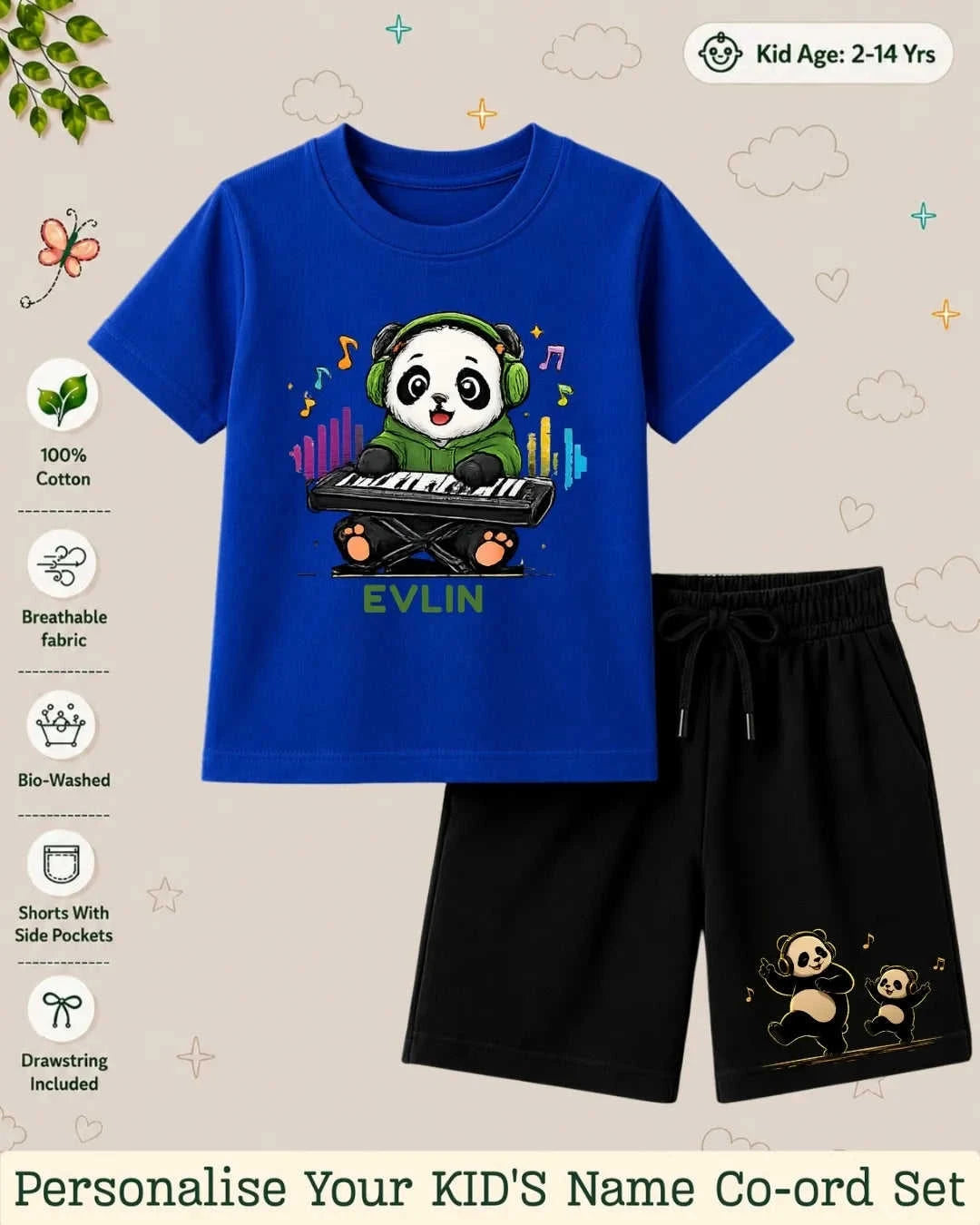 Little Musician Kid's Custom Co-ord Set. Swiftsoul