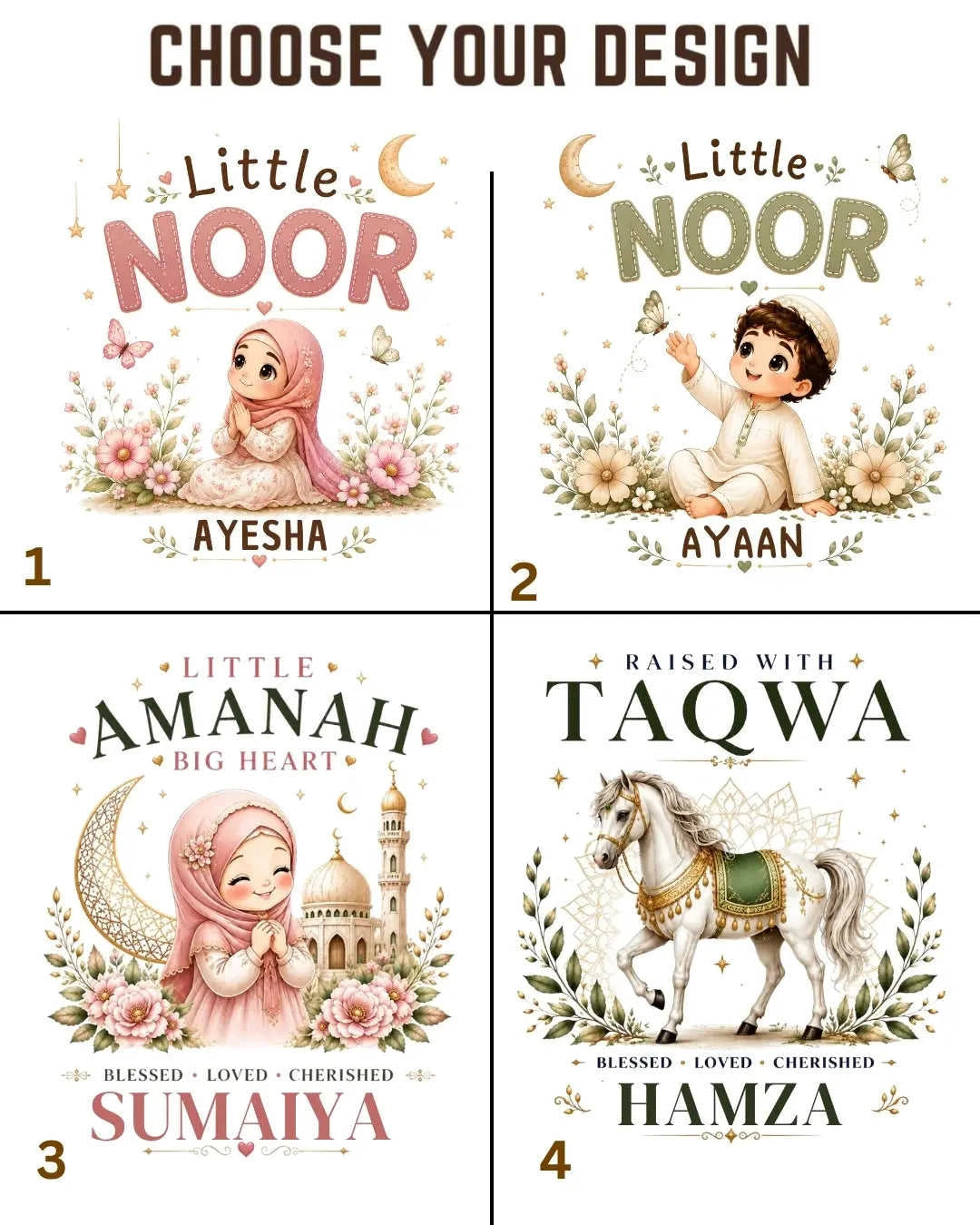 Little Noor Our Blessings Custom Kid Co-ord Set Swiftsoul