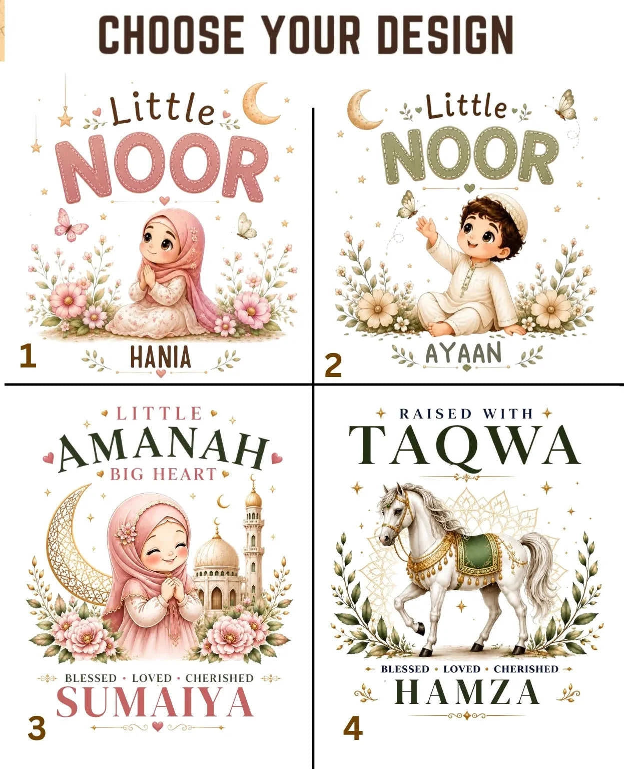 Little Noor Our Blessings Custom Kid Cotton Tshirt Swiftsoul