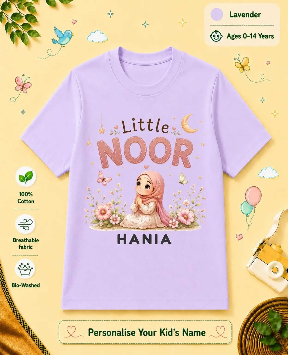 Little Noor Our Blessings Custom Kid Cotton Tshirt Swiftsoul