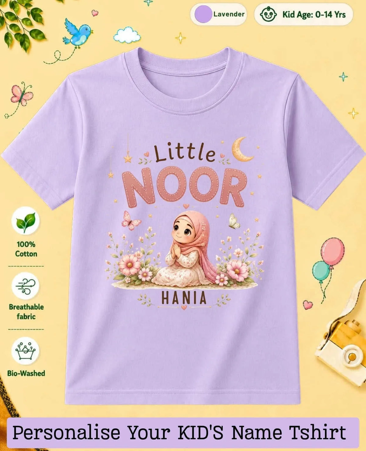 Little Noor Our Blessings Custom Kid Cotton Tshirt Swiftsoul