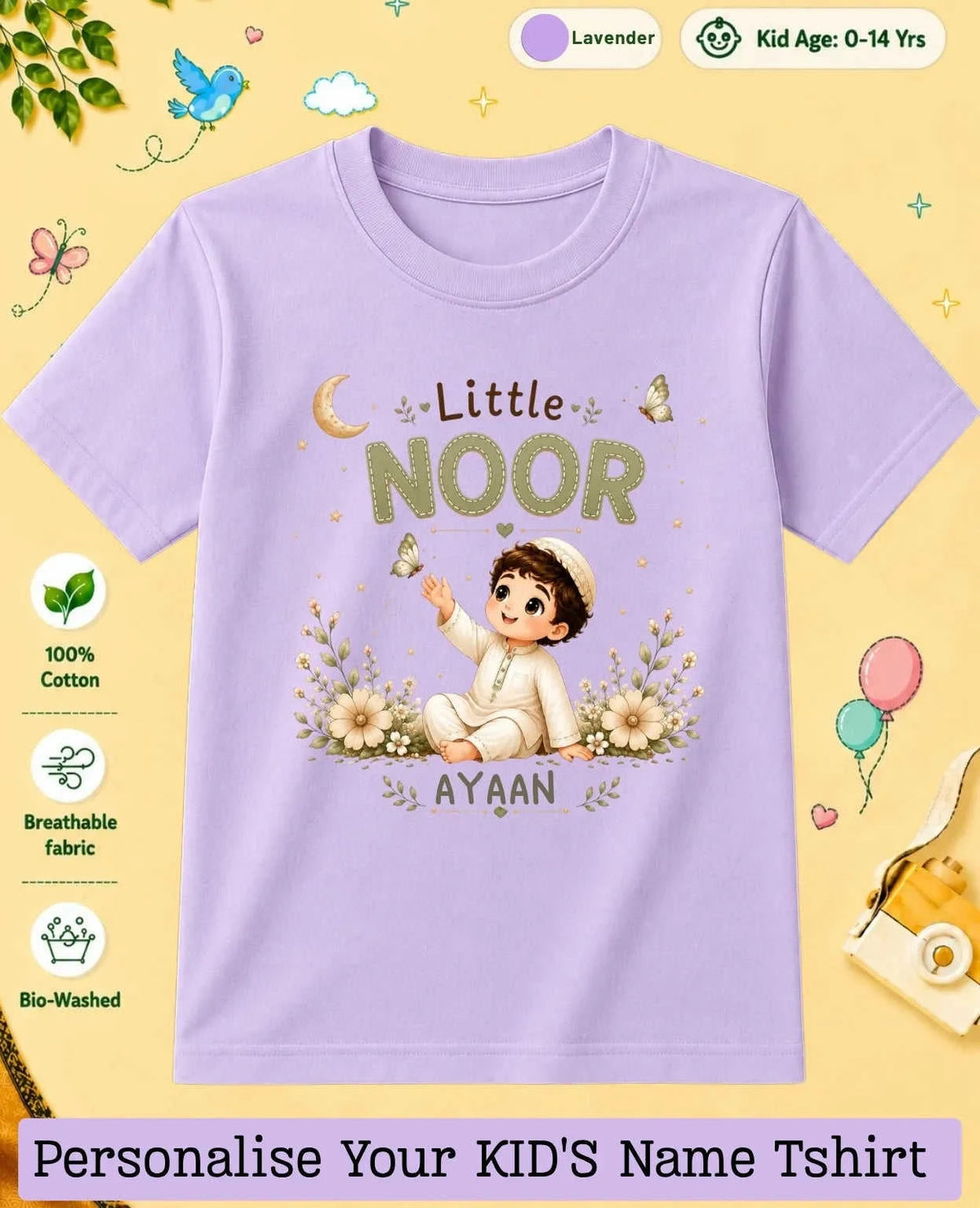 Little Noor Our Blessings Custom Kid Cotton Tshirt Swiftsoul
