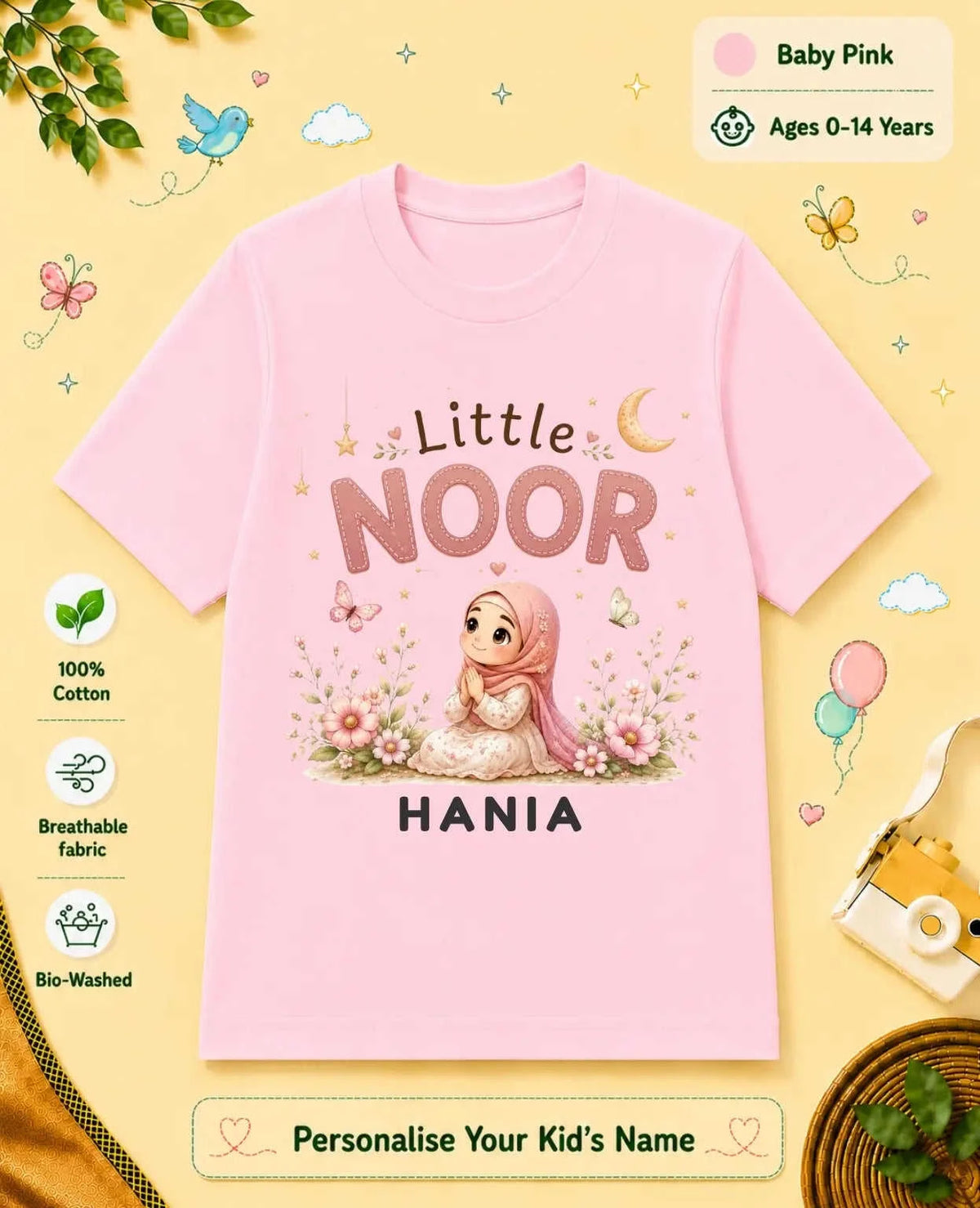 Little Noor Our Blessings Custom Kid Cotton Tshirt Swiftsoul