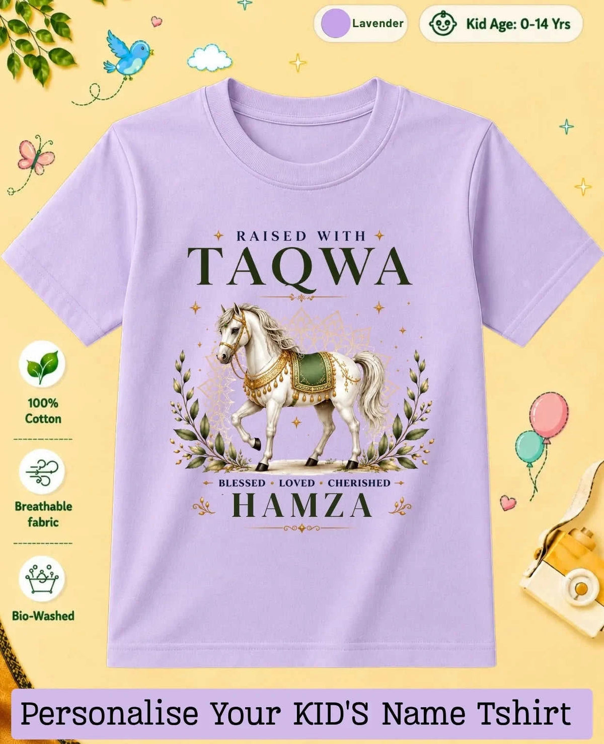 Little Noor Our Blessings Custom Kid Cotton Tshirt Swiftsoul