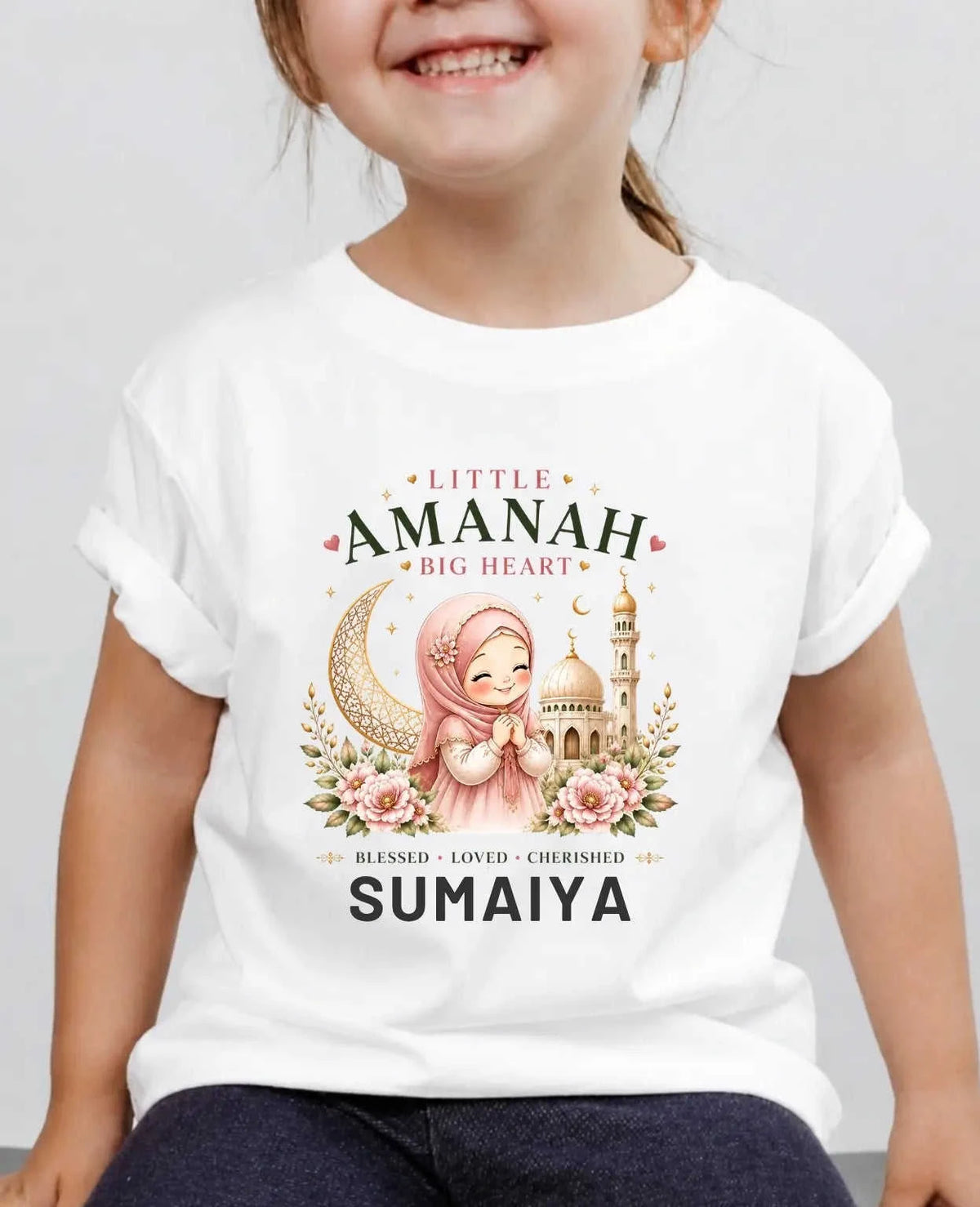 Little Noor Our Blessings Custom Kid Cotton Tshirt Swiftsoul