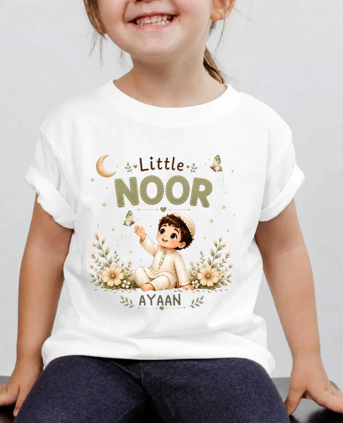 Little Noor Our Blessings Custom Kid Cotton Tshirt Swiftsoul