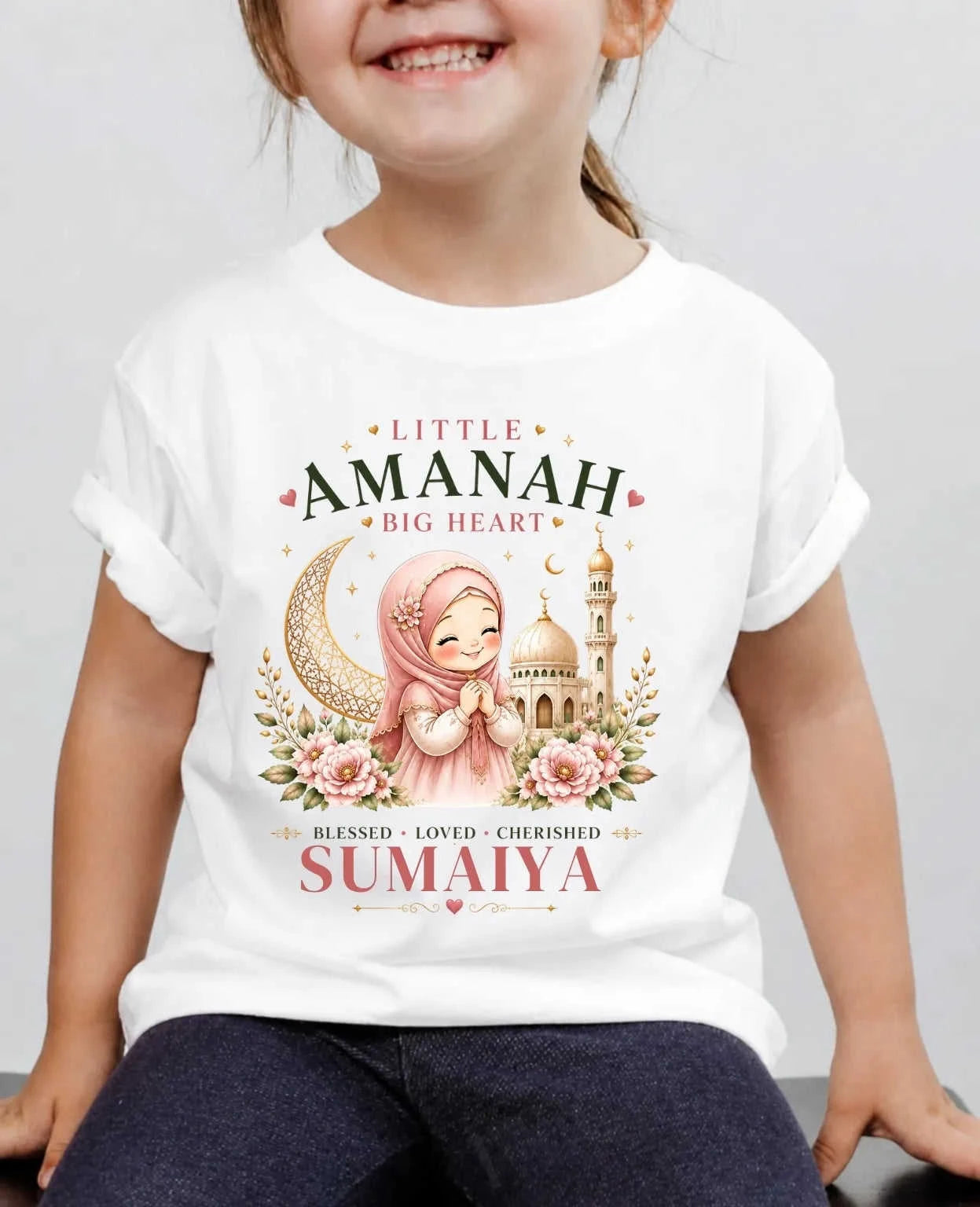 Little Noor Our Blessings Custom Kid Cotton Tshirt Swiftsoul