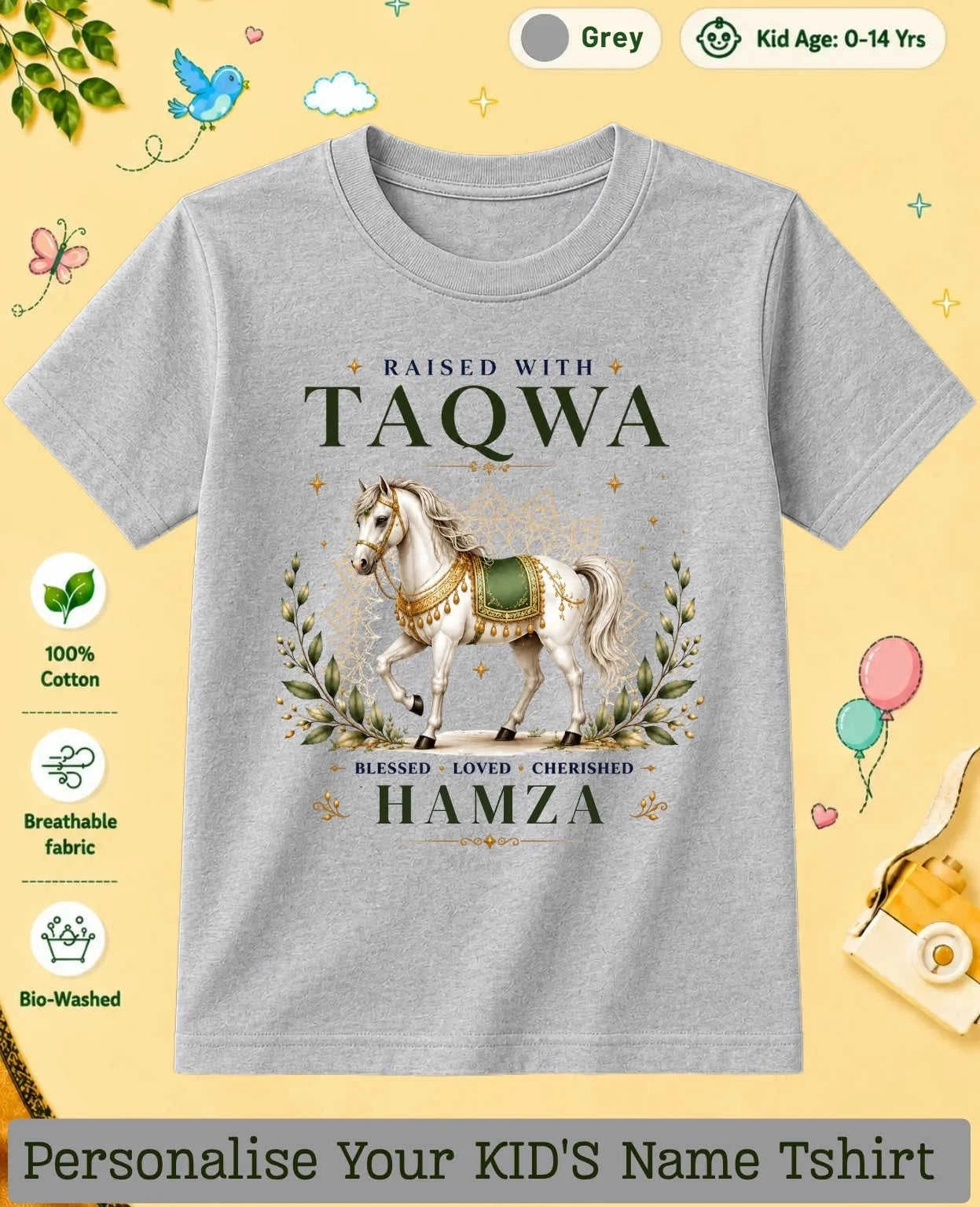 Little Noor Our Blessings Custom Kid Cotton Tshirt Swiftsoul