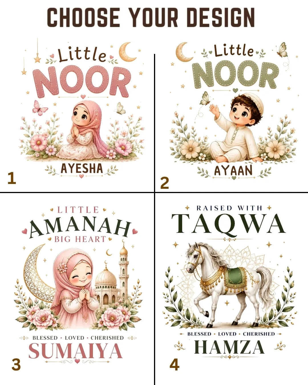 Little Noor Our Blessings Custom Kid's Co-ord Set Swiftsoul