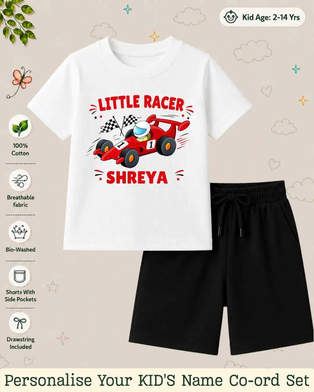Little Speedster Custom Kid Co-ord Set Swiftsoul
