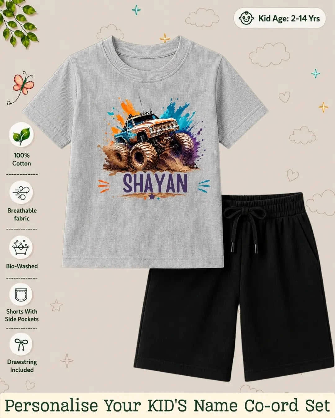 Little Speedster Custom Kid Co-ord Set Swiftsoul