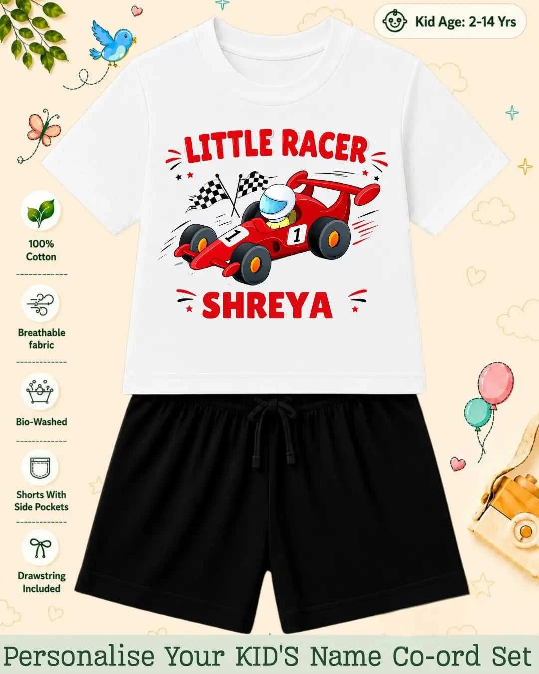 Little Speedster Custom Kid Co-ord Set Swiftsoul