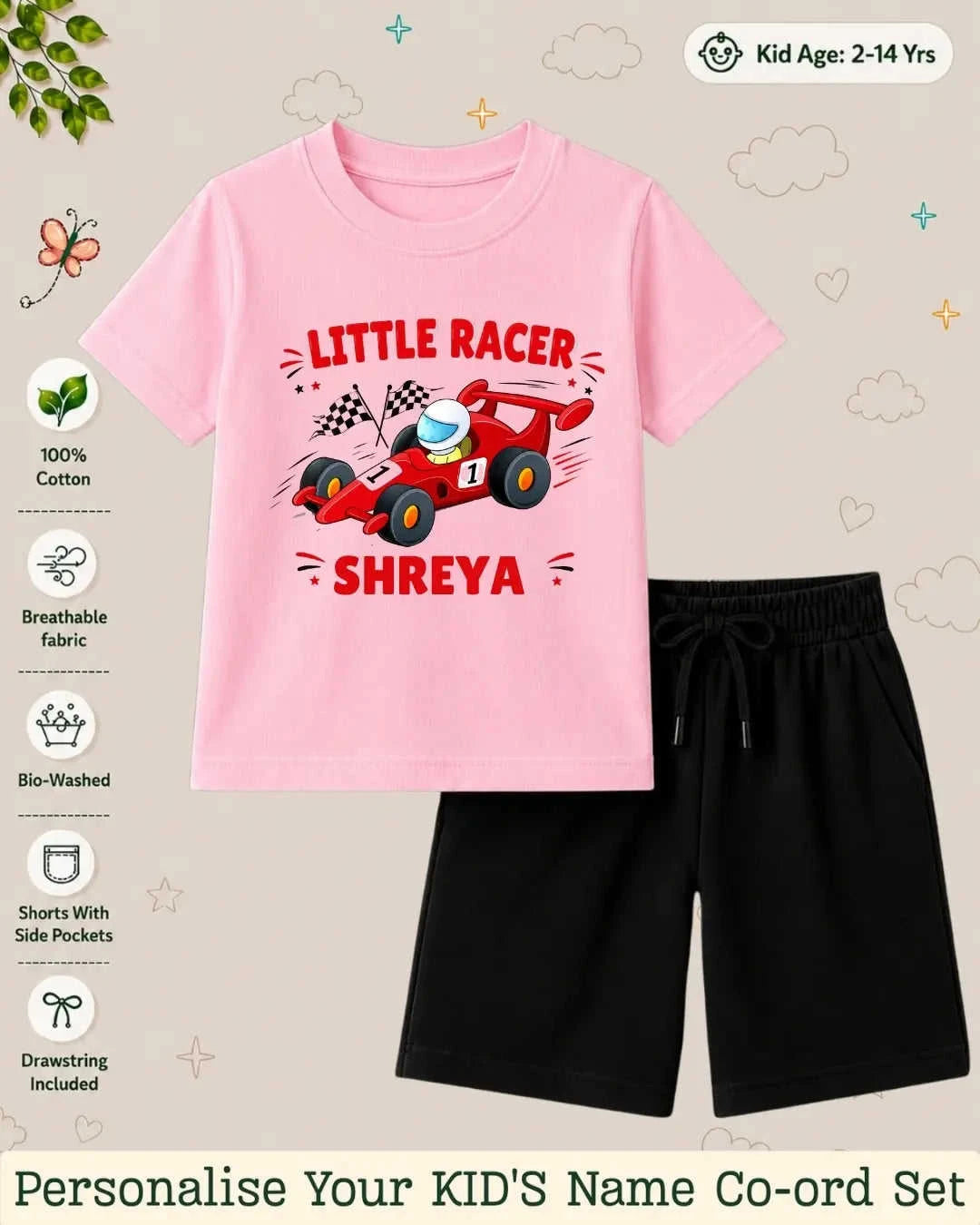 Little Speedster Custom Kid Co-ord Set Swiftsoul