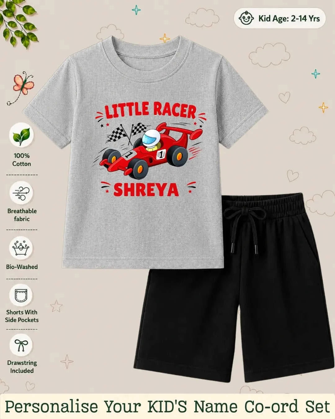 Little Speedster Custom Kid Co-ord Set Swiftsoul