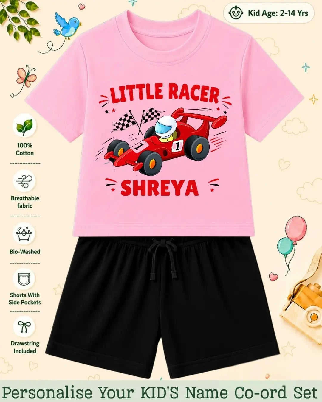 Little Speedster Custom Kid Co-ord Set Swiftsoul