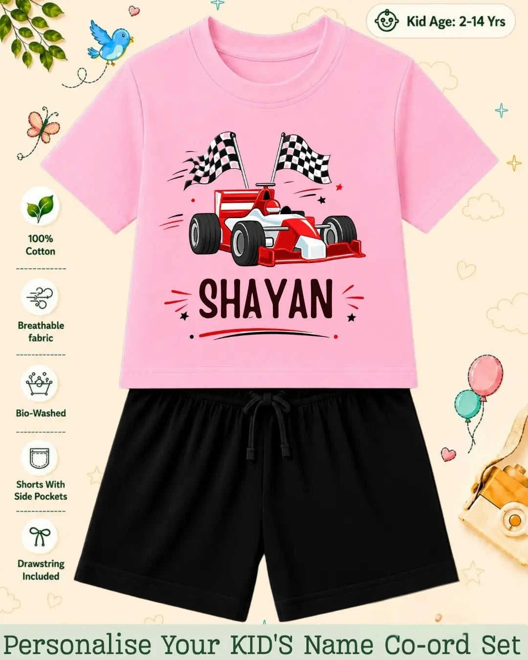 Little Speedster Custom Kid Co-ord Set Swiftsoul