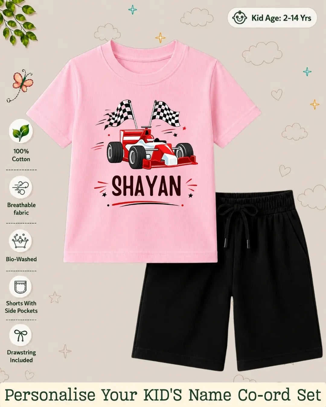 Little Speedster Custom Kid Co-ord Set Swiftsoul