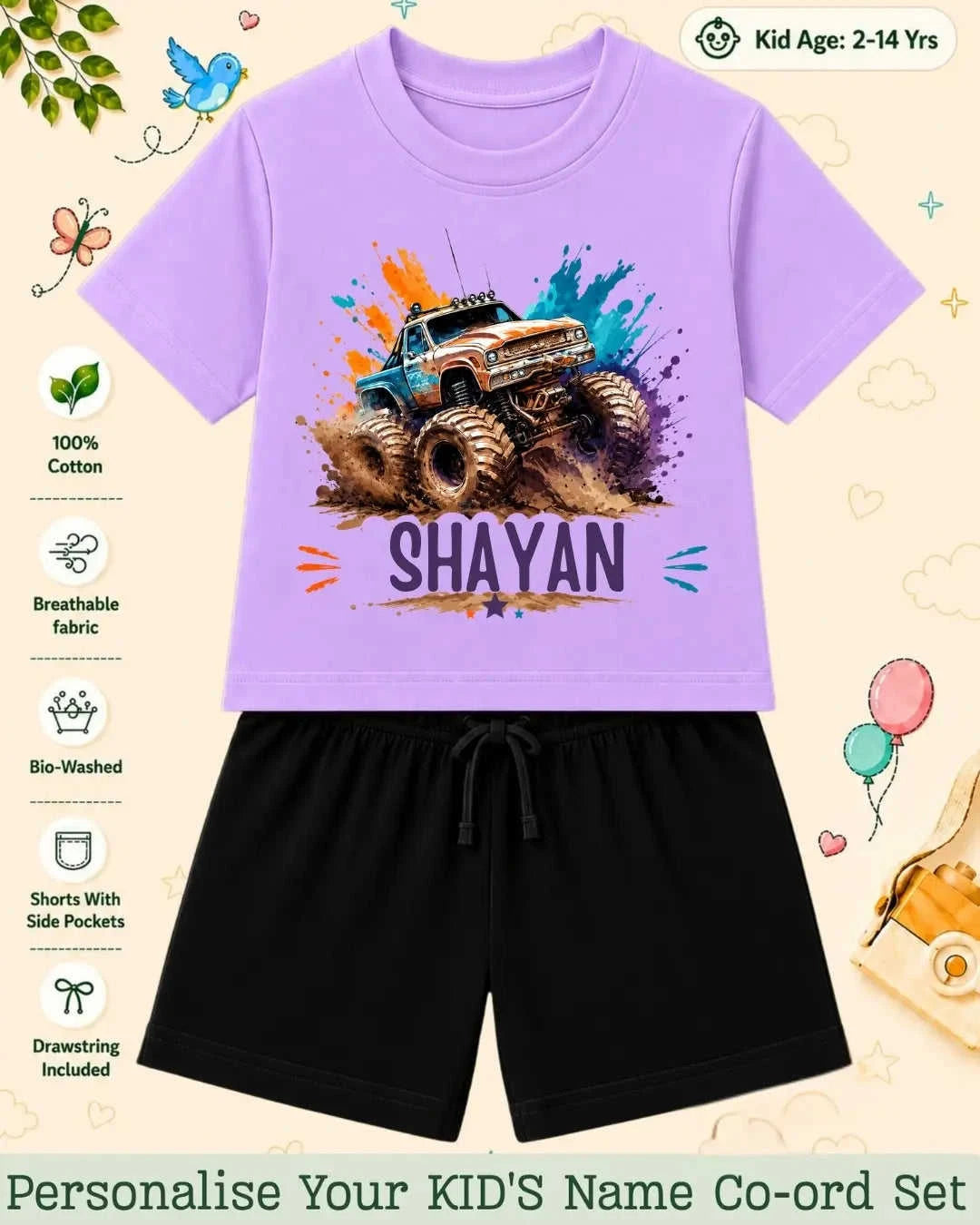 Little Speedster Custom Kid Co-ord Set Swiftsoul