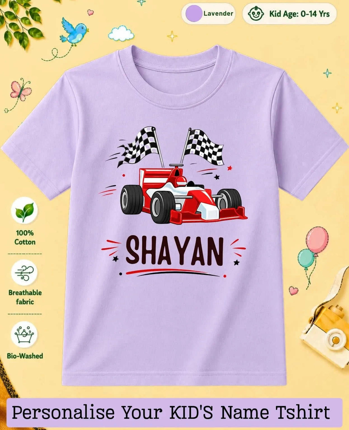 Little Speedster Custom Kid Cotton Tshirt Swiftsoul