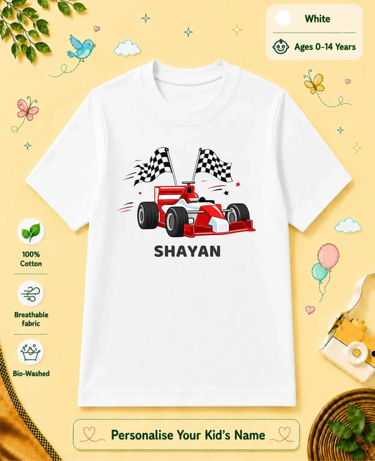 Little Speedster Custom Kid Cotton Tshirt Swiftsoul