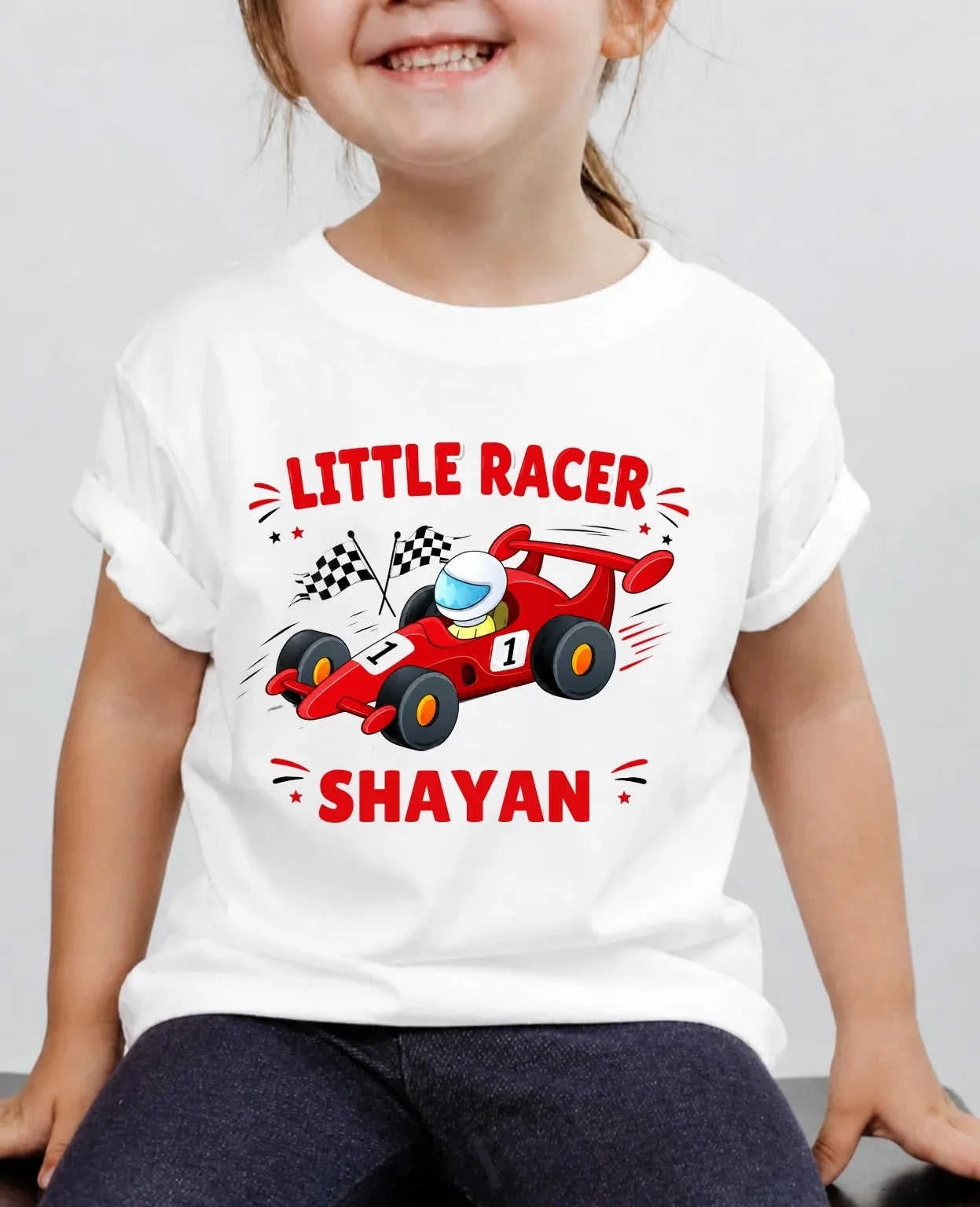 Little Speedster Custom Kid Cotton Tshirt Swiftsoul