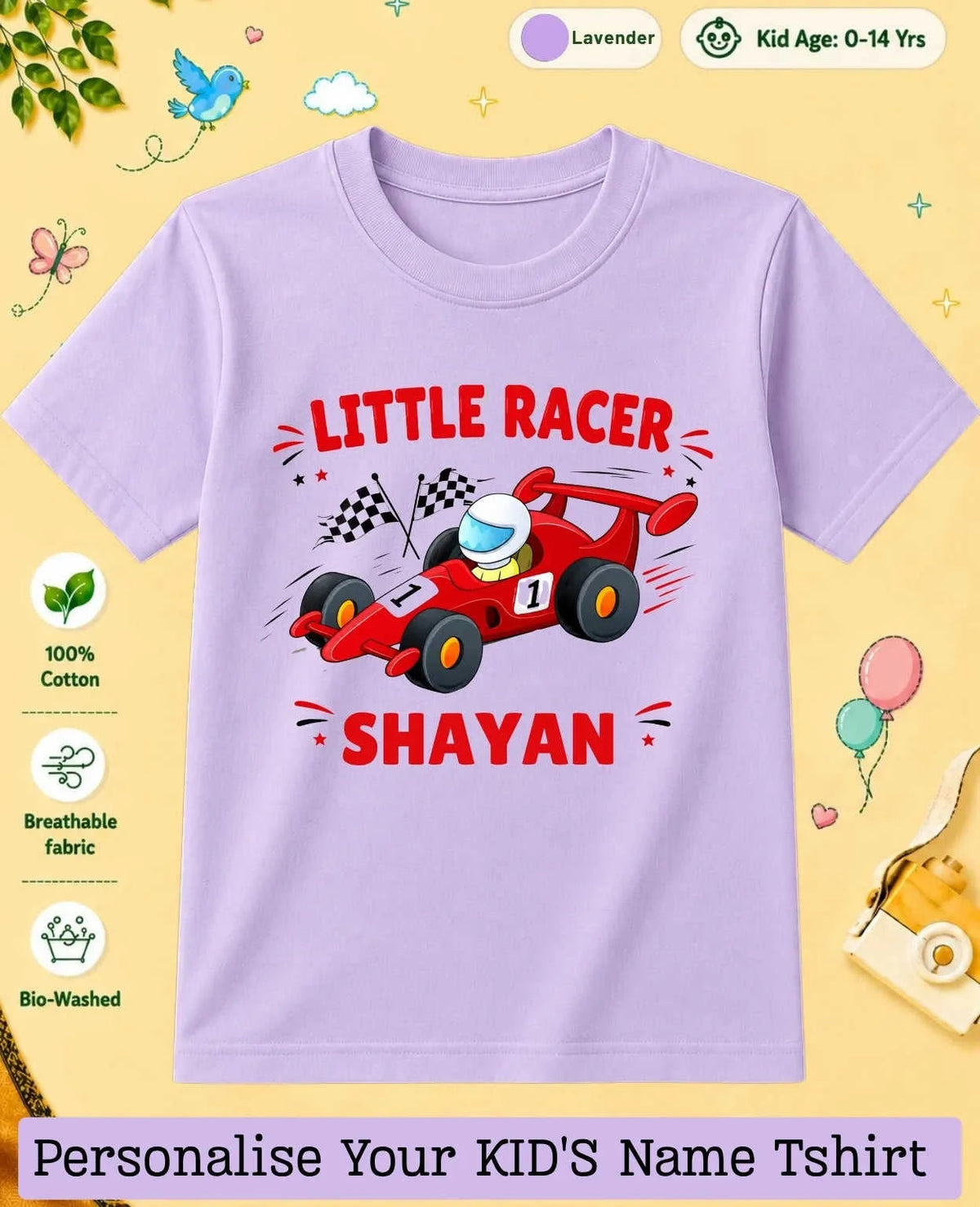 Little Speedster Custom Kid Cotton Tshirt Swiftsoul