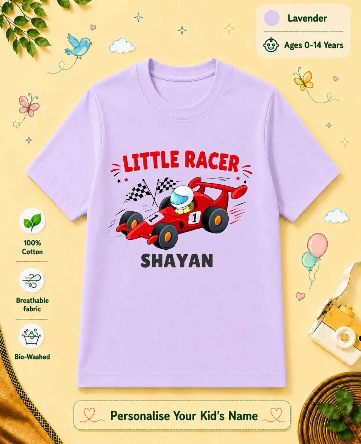 Little Speedster Custom Kid Cotton Tshirt Swiftsoul