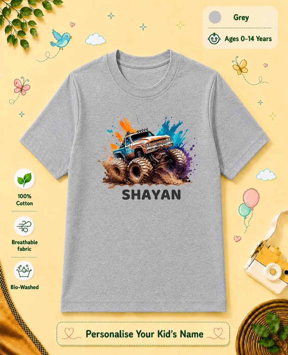 Little Speedster Custom Kid Cotton Tshirt Swiftsoul