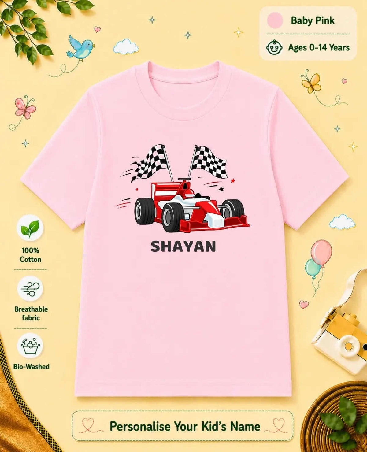 Little Speedster Custom Kid Cotton Tshirt Swiftsoul