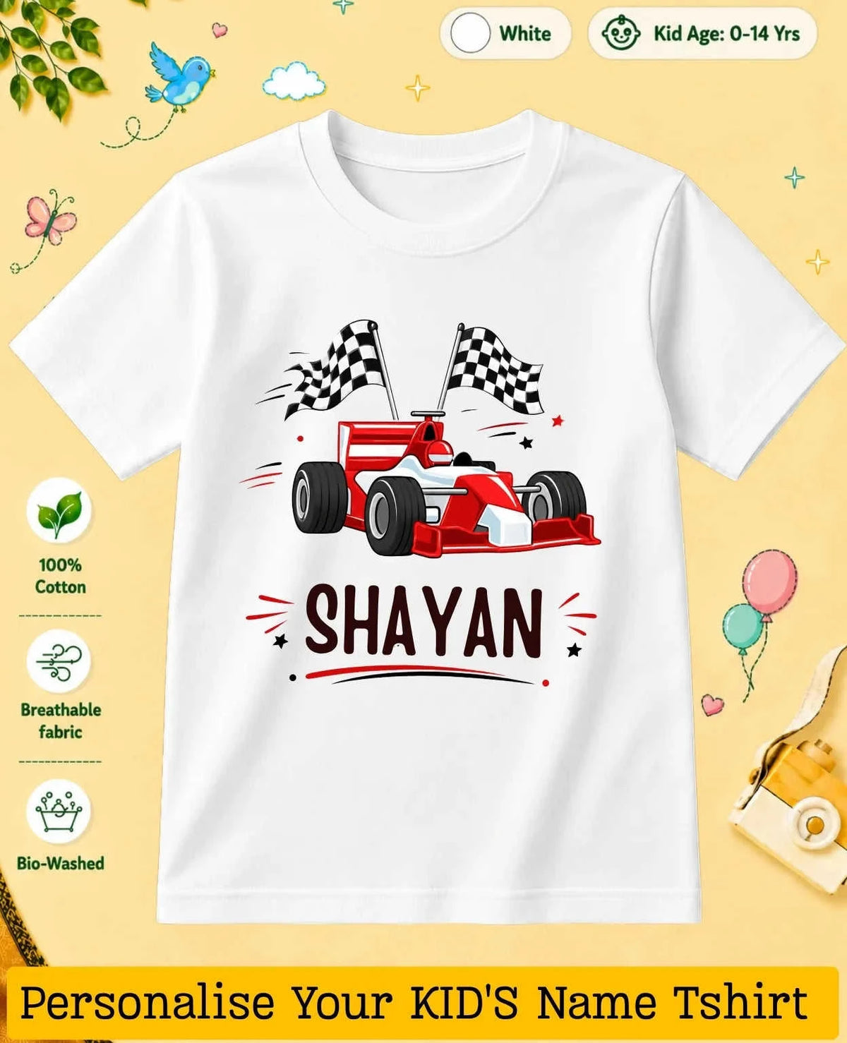 Little Speedster Custom Kid Cotton Tshirt Swiftsoul