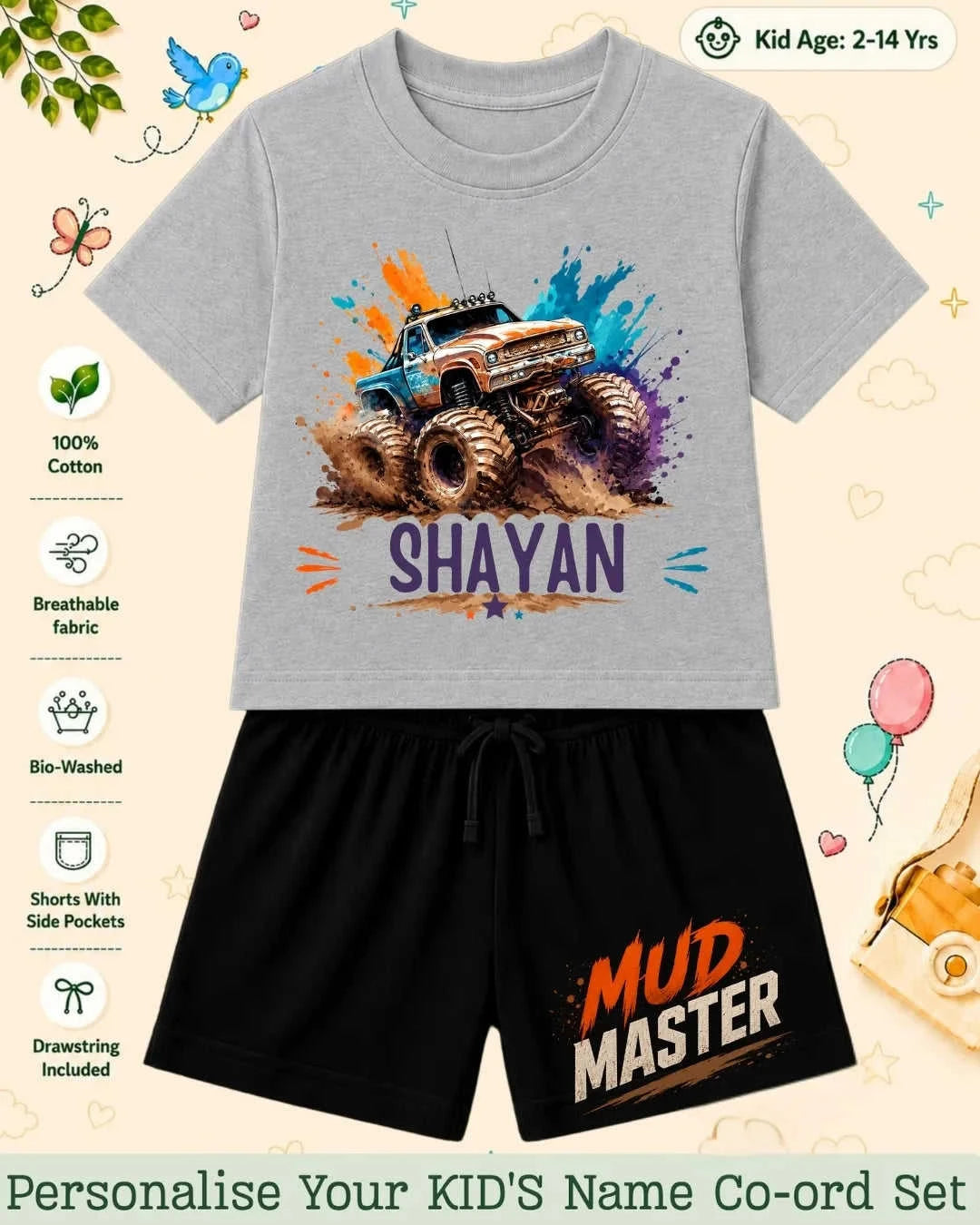 Little Speedster Custom Kid's Co-ord Set Swiftsoul
