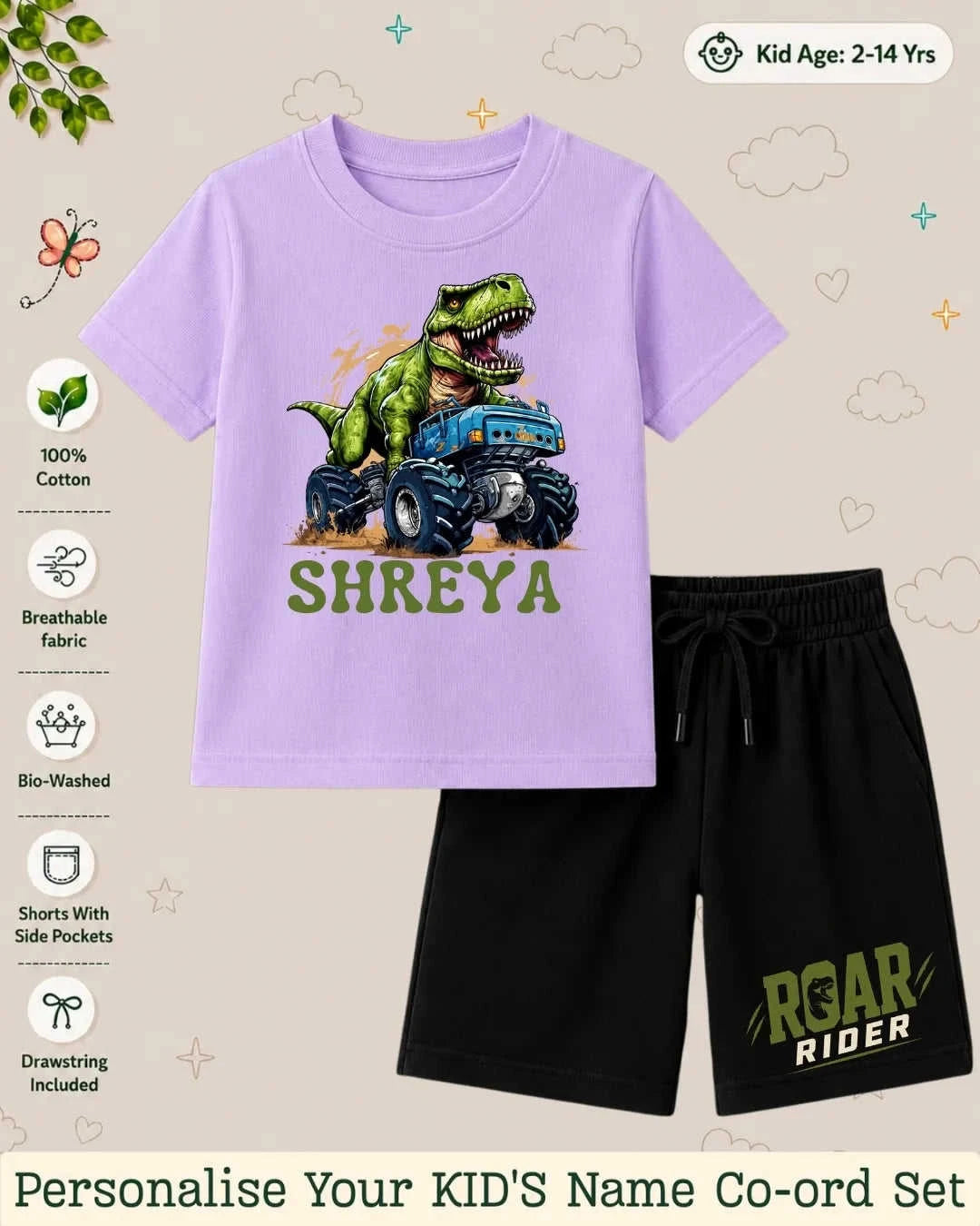 Little Speedster Custom Kid's Co-ord Set Swiftsoul