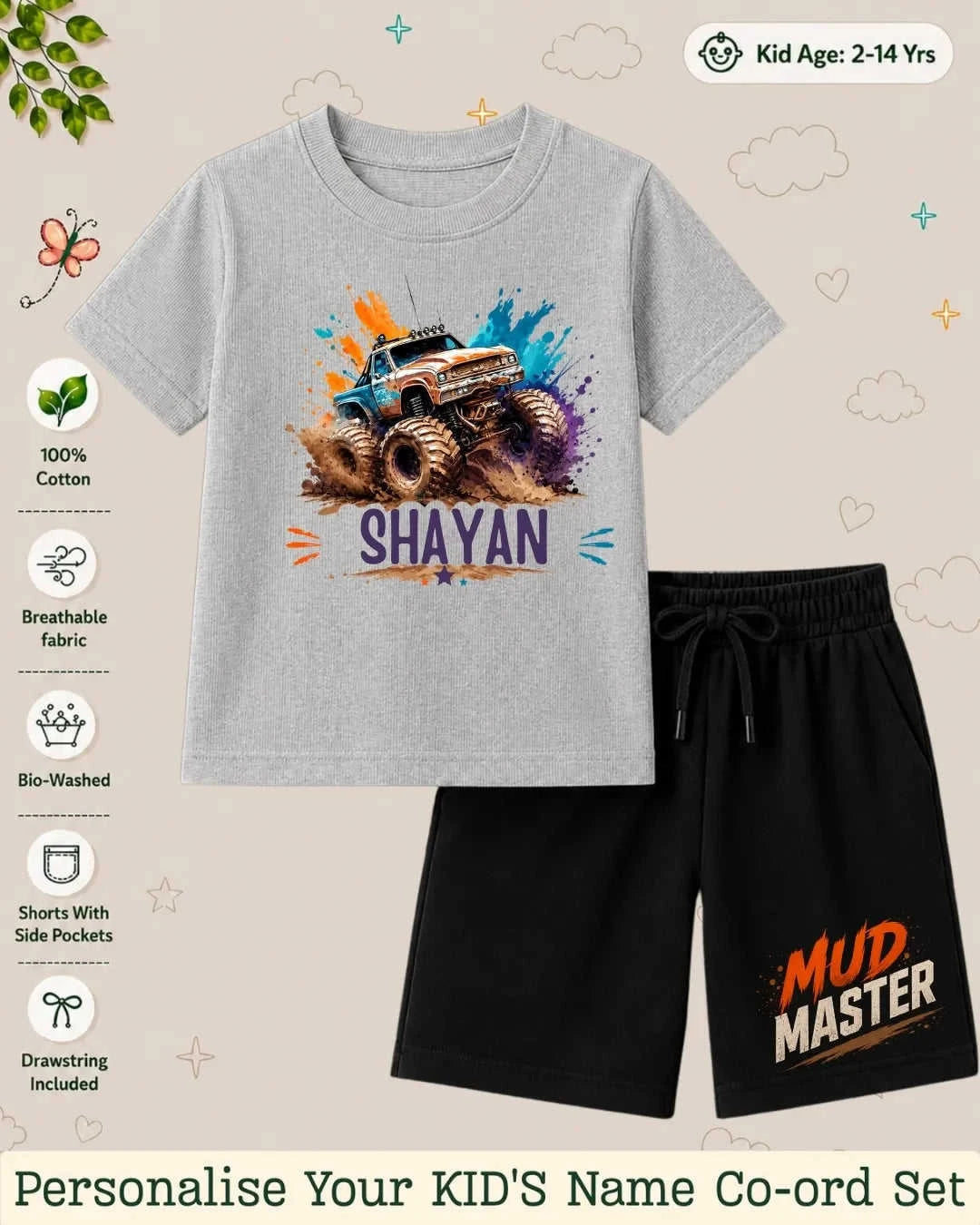 Little Speedster Custom Kid's Co-ord Set Swiftsoul