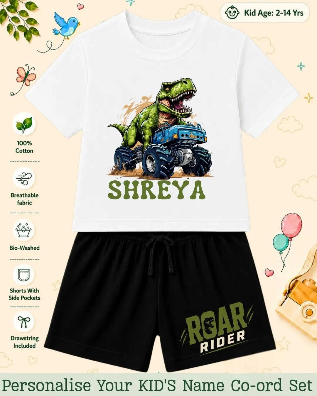 Little Speedster Custom Kid's Co-ord Set Swiftsoul