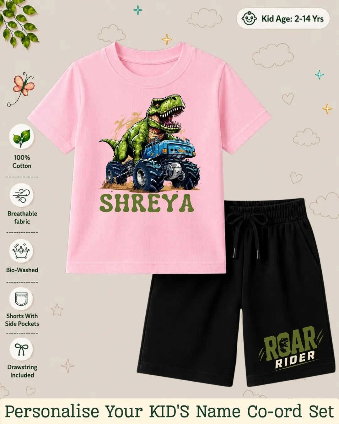 Little Speedster Custom Kid's Co-ord Set Swiftsoul