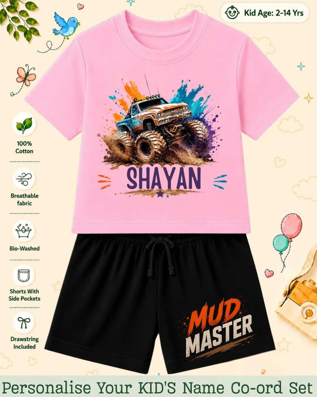 Little Speedster Custom Kid's Co-ord Set Swiftsoul