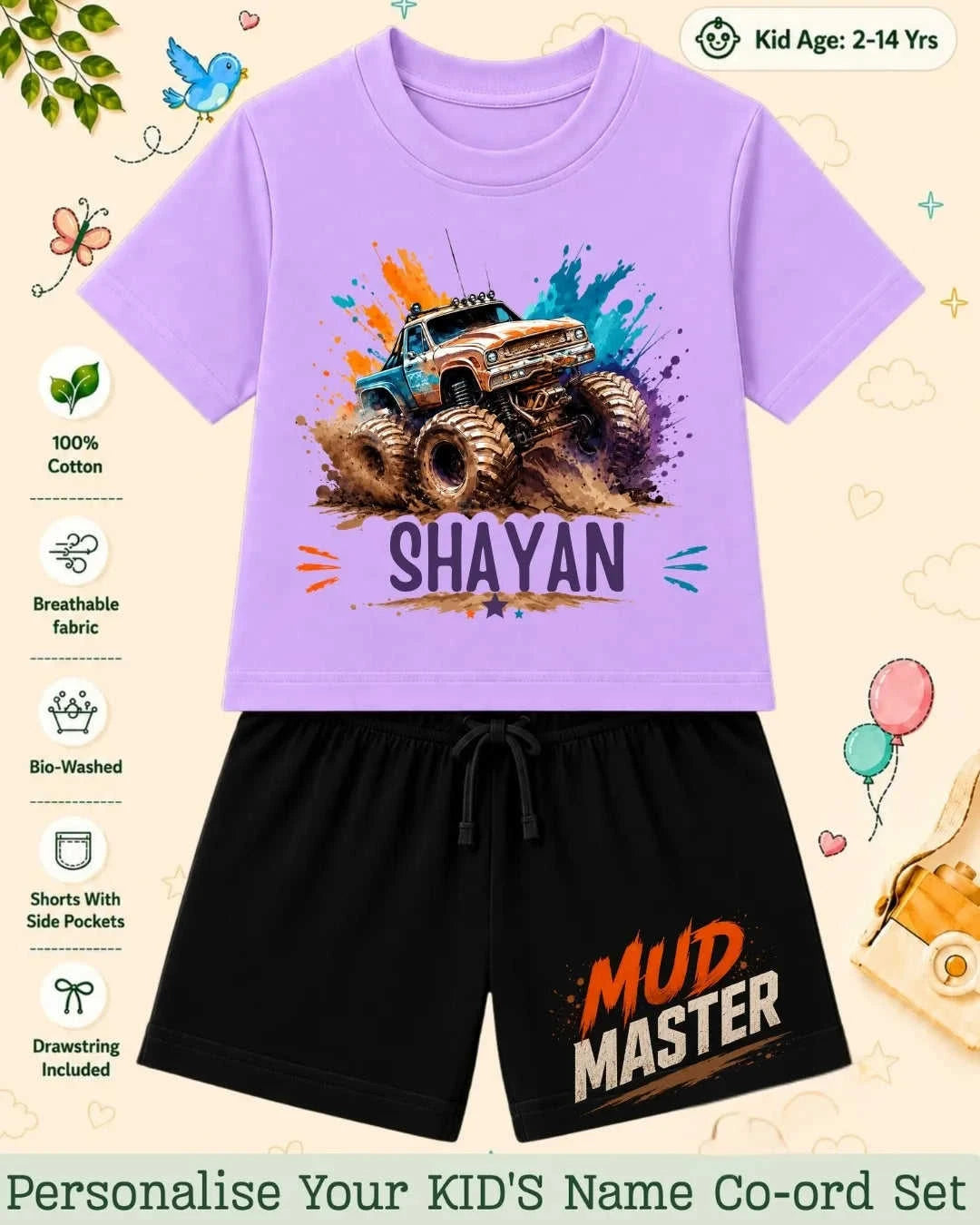 Little Speedster Custom Kid's Co-ord Set Swiftsoul