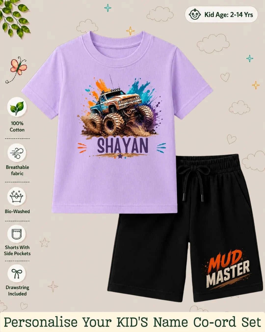 Little Speedster Custom Kid's Co-ord Set Swiftsoul