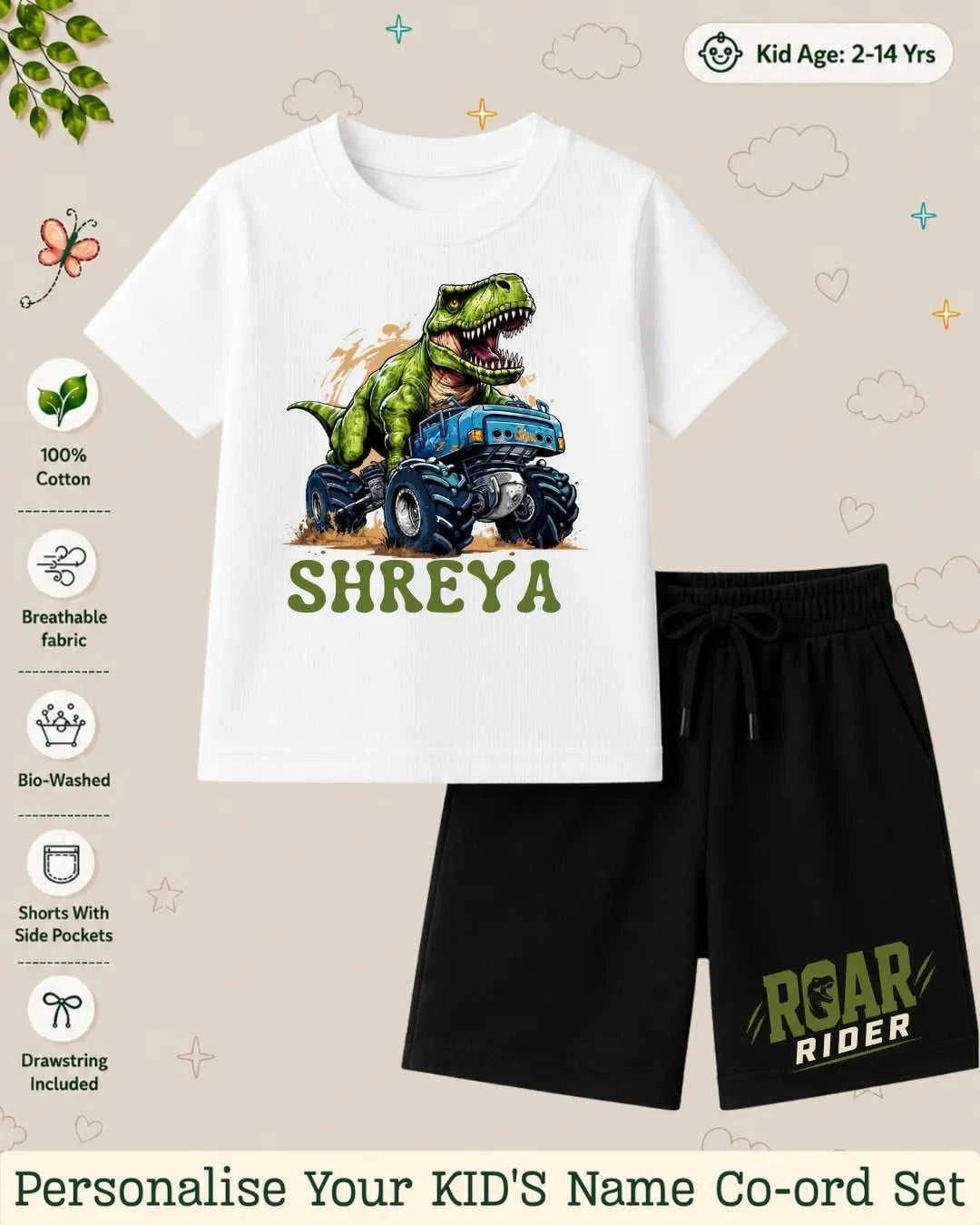 Little Speedster Custom Kid's Co-ord Set Swiftsoul