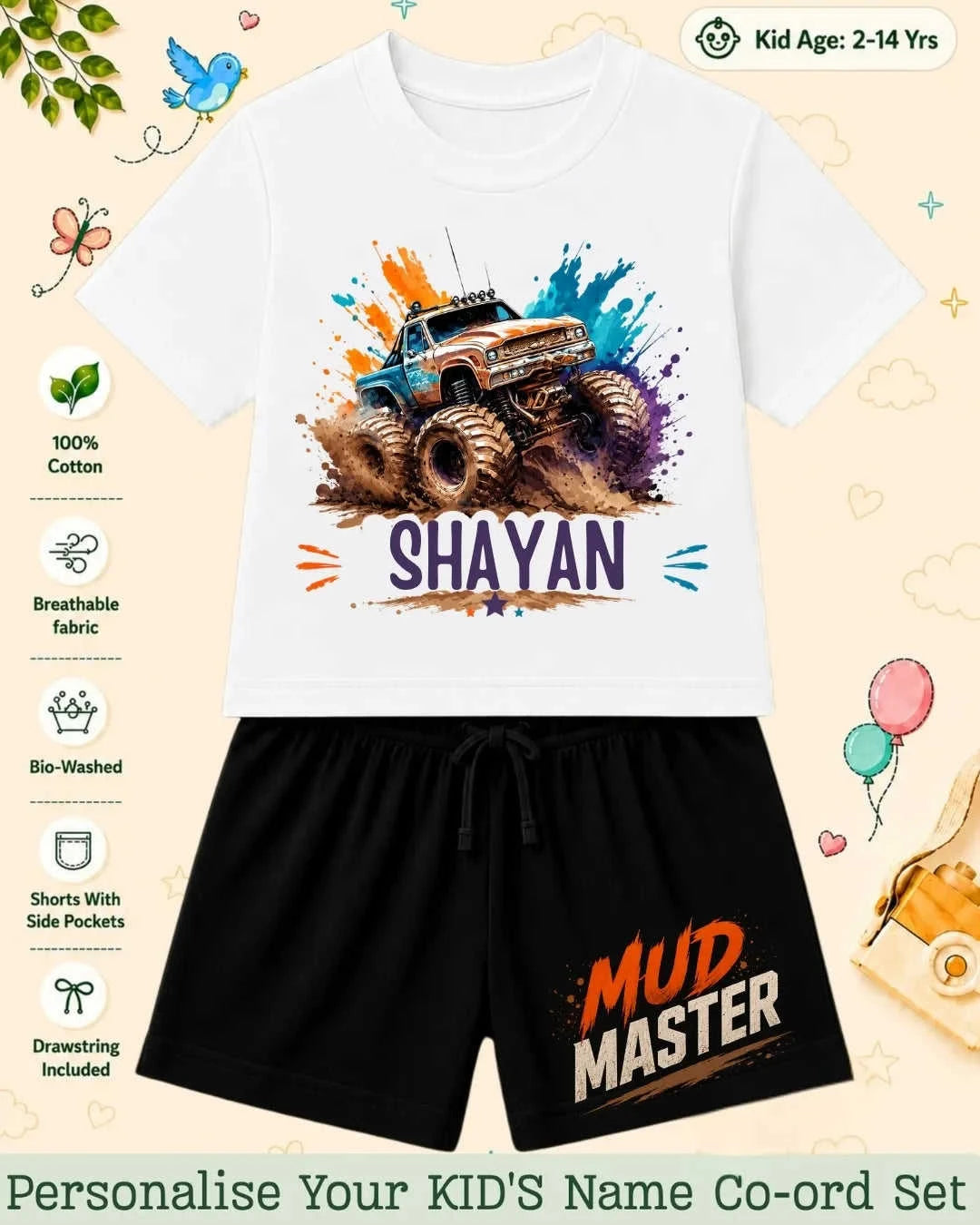 Little Speedster Custom Kid's Co-ord Set Swiftsoul
