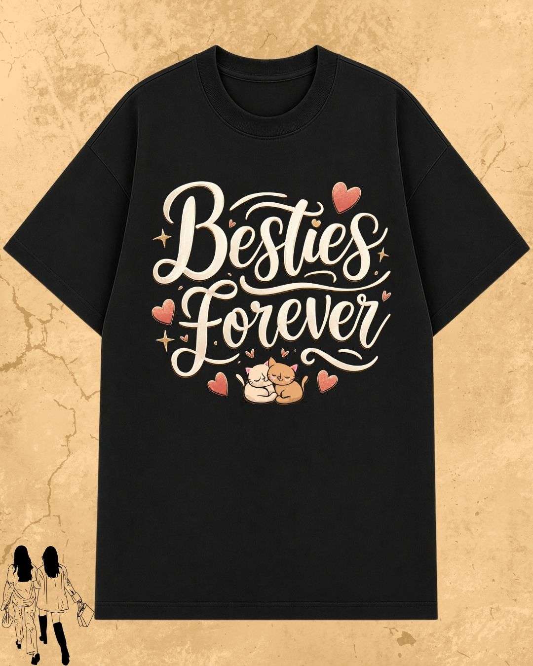 Meow Besties Cotton Tshirt Billien LLC 