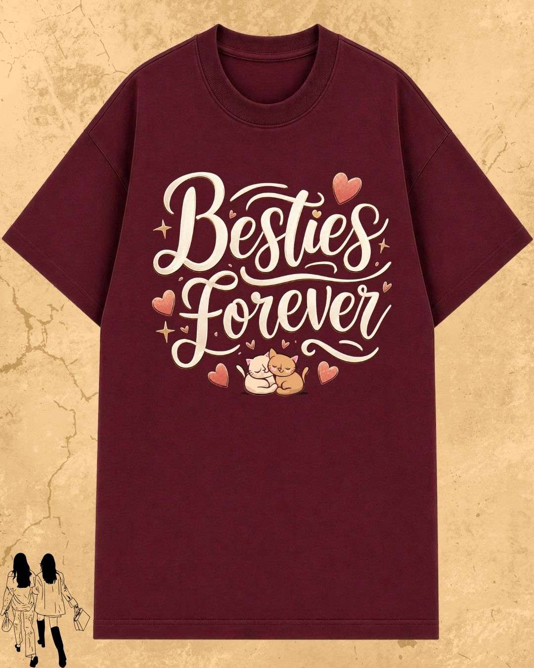 Meow Besties Cotton Tshirt Billien LLC 
