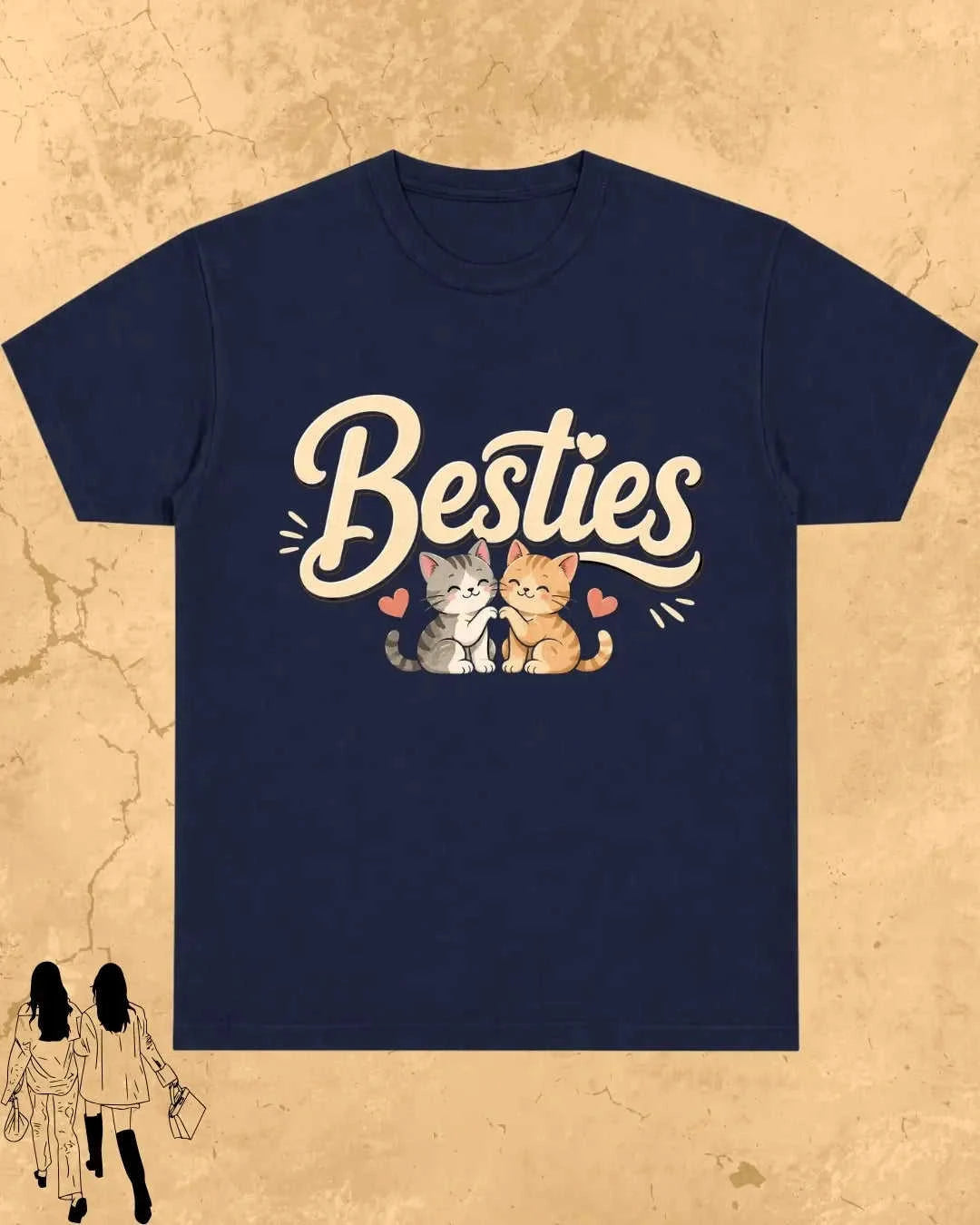 Meow Besties Cotton Tshirt Swiftsoul