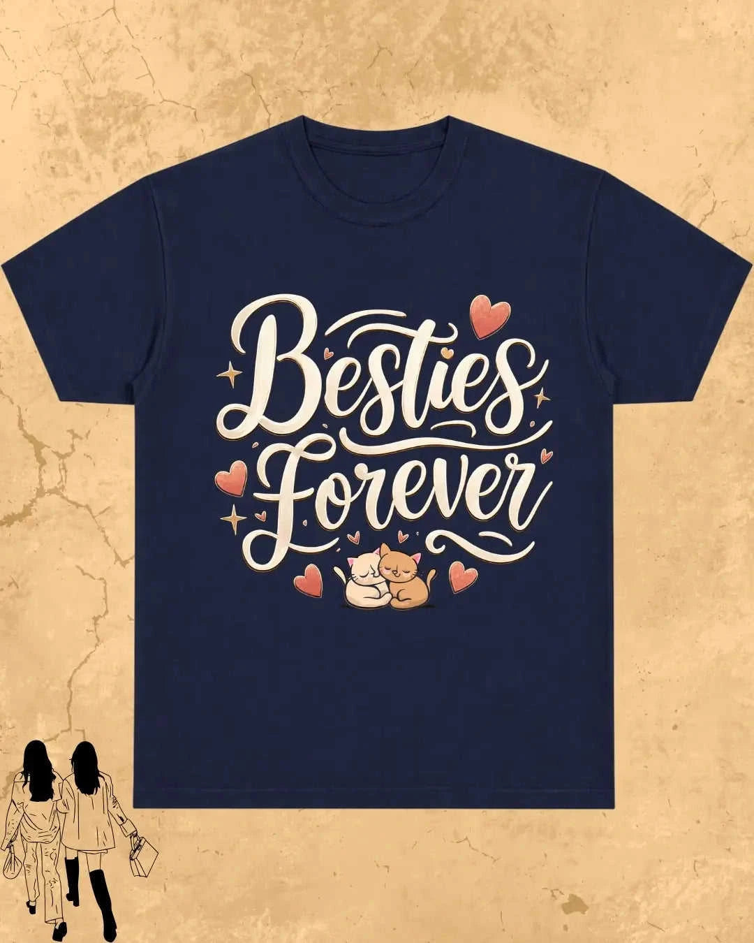 Meow Besties Cotton Tshirt Swiftsoul