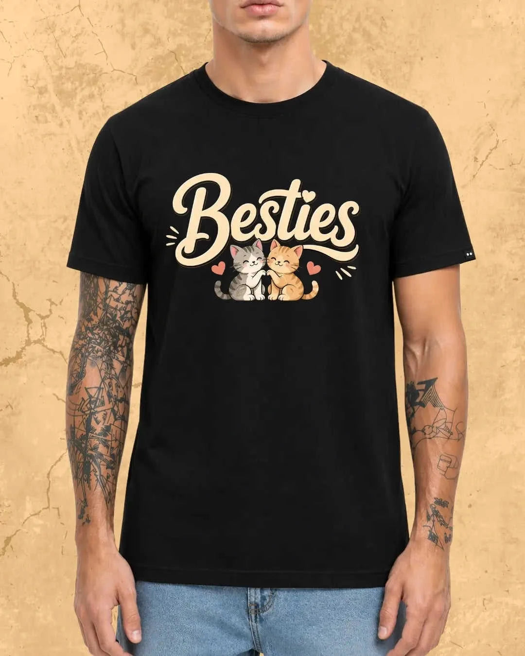 Meow Besties Cotton Tshirt Swiftsoul